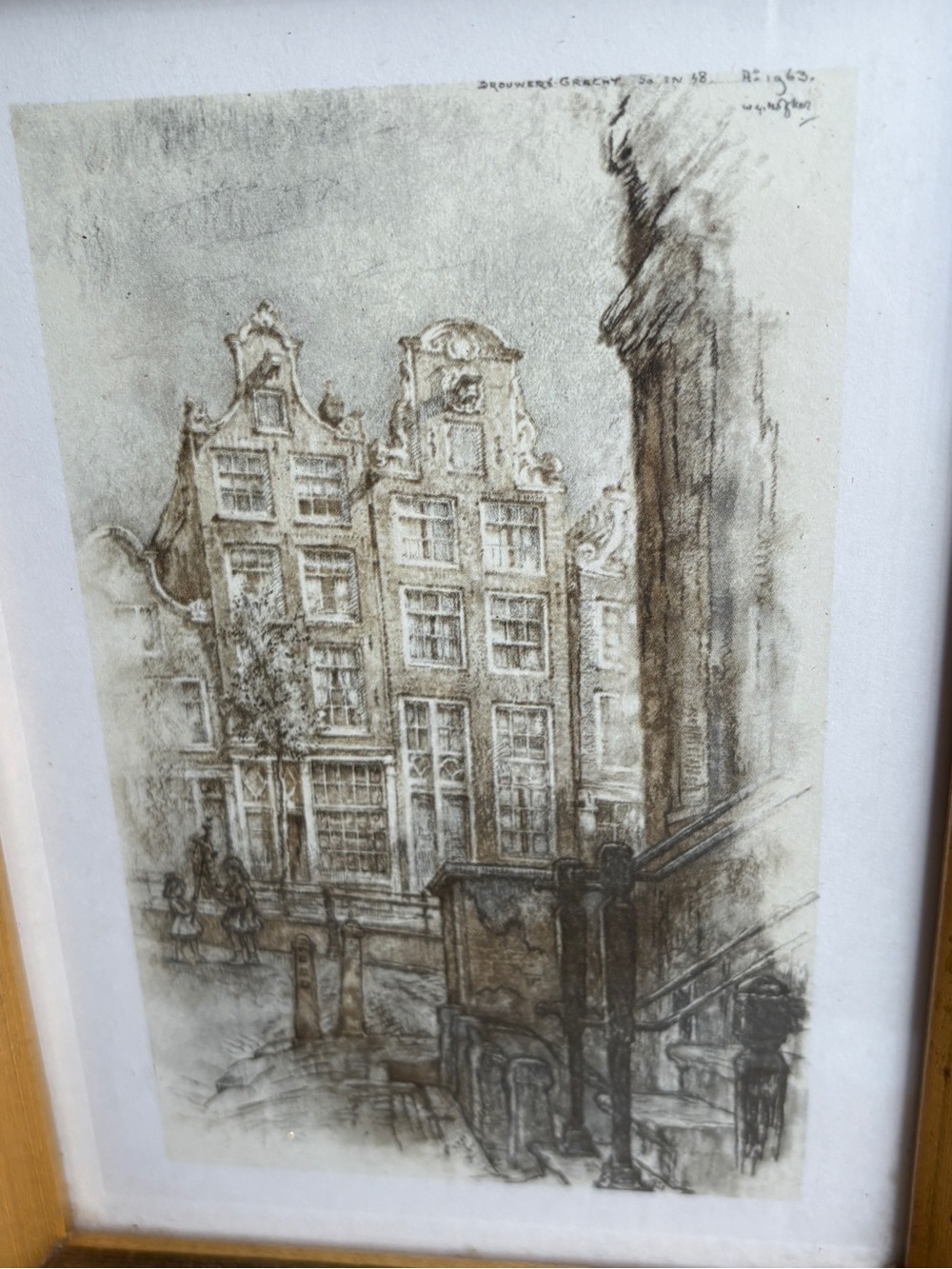 Vintage 1963 Willem Gérard Hofgard Brouweragracht Signed Art Framed - Picture 3 of 7